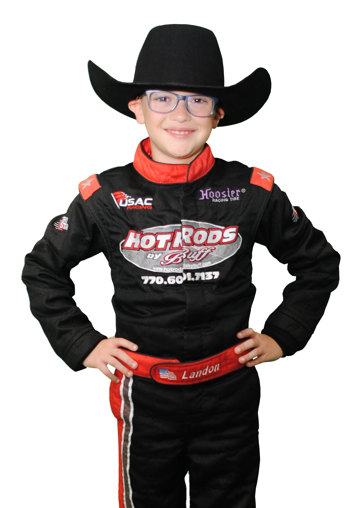 landon with cowboy hat half